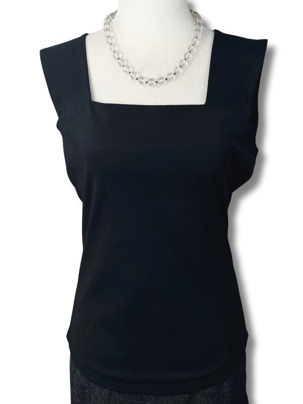 EDIT BY JEANNE BEKER Black square neck sleeveless top ~ Goth MEDIUM LARGE shirt